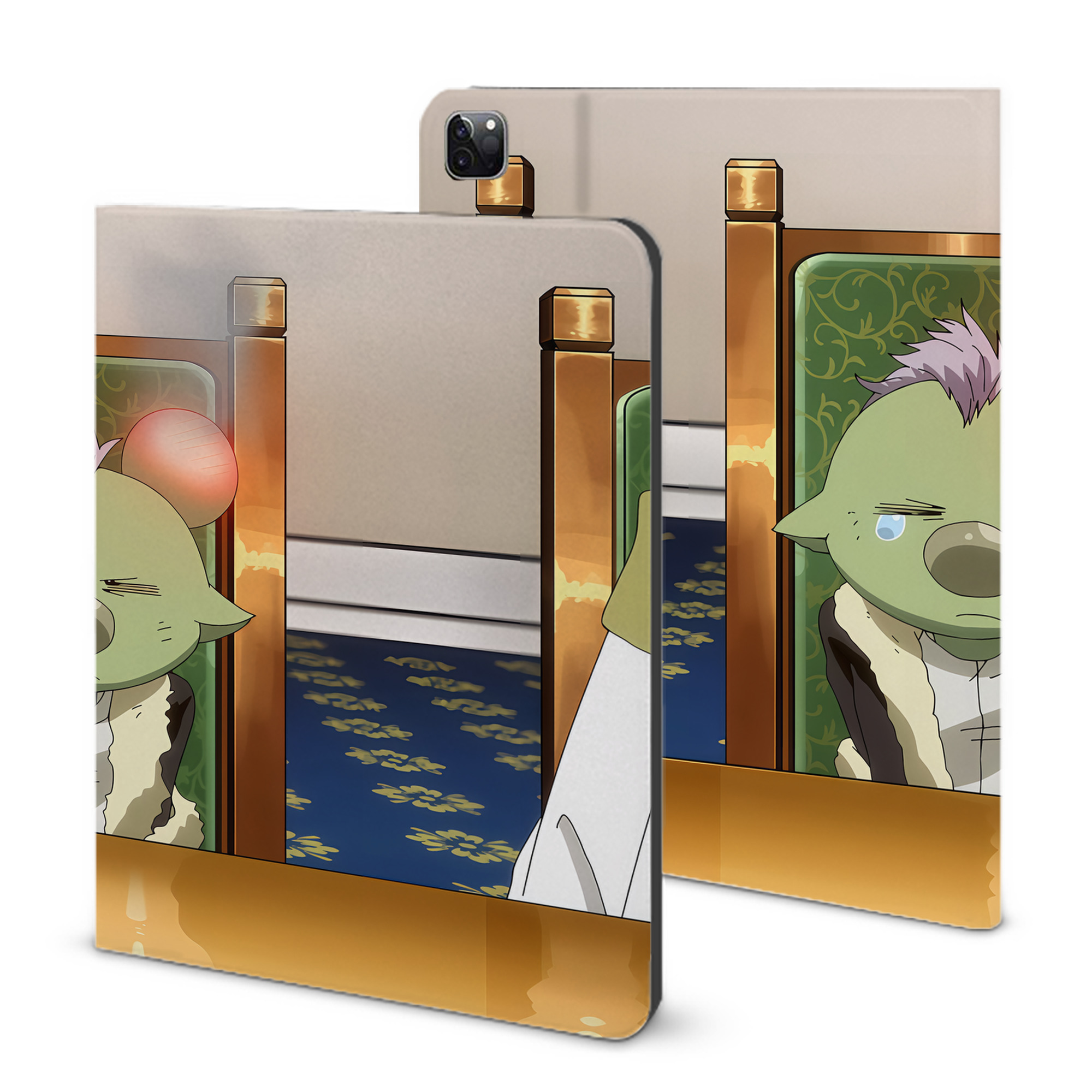 （画像用） 転スラ Regarding Reincarnated to Slime IPad ケース ブック型 PUレザー TPU 耐衝撃 軽量 薄型 ペン収納なし 全面保護 IPad 各モデル対応